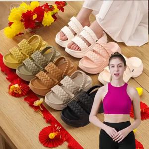 [Free Shipping] Height-Increasing Sandals 6Cm New Summer Fashion Thick-Soled Casual Soft-Soled Crazy High-Heeled Sandals