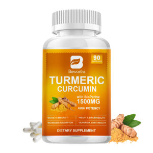 BEWORTHS Turmeric Curcumin Capsules with BioPerine 1500mg Natural Joint Support with 95% Standardized Curcuminoids & Black Pepper Extract for High Absorption & Potency 90 Capsules