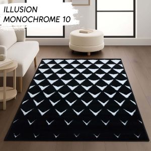 ILLUSION Karpet Lantai 100x150 Motif 10 Black White