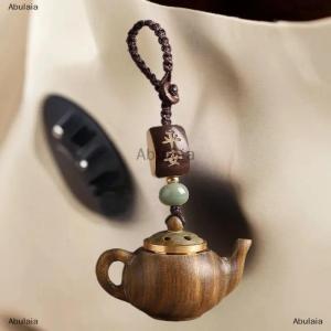 [COD] Abulaia Cartoon Mini Little Teapot Keychain Waterproof Openable Carved Teapot Pendant Sachet Woven Rope Beads Phone Chain