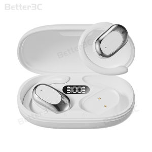 AI Translation Earbud For Travel Business HD Noise Reduction Call Bluetooth Wireless Earphone LED Battery Digital Display Headphone Adaptive Rotation Adjustment Hanging Ear Headset