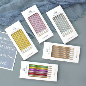 Lilin Ulang Tahun Emas Metalik Warna-Warni: Dekorasi Pesta Romantis & Kue Ulang Tahun