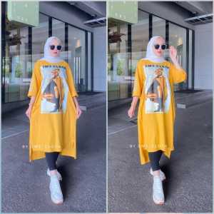 Long tunik terbaru 2024 combad 20s premium by Dm3 Long dress Wanita dewasa Atasan wanita Lebaran Kekinian viral-AmirahStore21