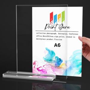 Acrylic Desktop Table Sign Holder A6 Size (Table Top Display Stand) for Menu Flyers and Frame