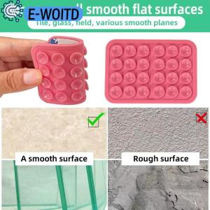 E-WOITD Silicone Suction Cup Phone Case Mount - Double-Sided Hands-Free Strong Holder for iPhone Android for Car Mirror Kitchen Bathroom