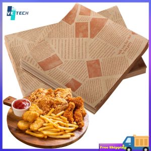 [ VKTECH ] Food Service Disposable Deli Paper Sheets 500pcs Waxed 25x25cm for Takeout and Catering