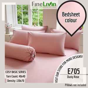 [FineLivin] COSY BASICS Single/Super Single/Queen/King 100% Cotton |  Fitted Bedsheet Set