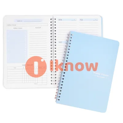 2024 Weekly Planner A5 Spiral Binder Notebook 52 Weeks Agenda Schedule organizer diary Journal Stationery Office School Supplies