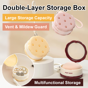 Portable Double Layer Jewelry Vented Breathable Box Storage Case Compact Lightweight Travel Jewelry Box Simple Design Fashion Accessory Case