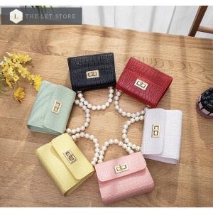 Tas jelly anak model motif kulit strap mutiara best seller 2022
