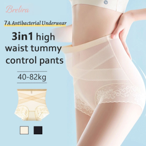 『Brelira』3in1 High Waist Shapewear Cooling Seamless Breathable Lace Panties Butt Lift Ultra-Thin Non-Marking Women Underwear