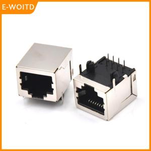 【E-WOITD】 10Pcs set RJ45 Network Ethernet 8P 8C Female Socket Connectors 8Pin PCB Mount High Qulity