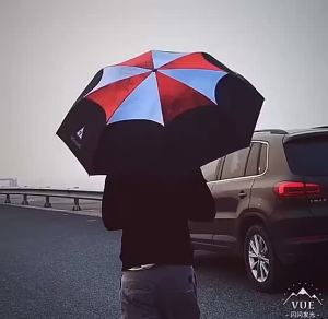 Inverted Reverse Double Layer Umbrella with C-Hook C Handle Outdoor Rain Cover Payung Lipat