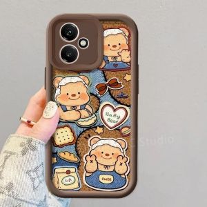 Phone Case Honor400 Honor 400 Pro Honor400Pro 5G Casing New Design Cute Cartoon Bear Doll Silicone Shockproof Lens Protection Soft Cover with Lanyard
