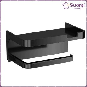Suomi Wall-Mounted Bathroom Tissue Holder Punch-free Plastic Household Storage Rack Supplies