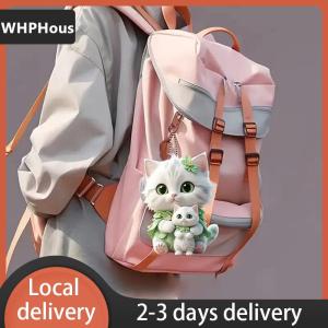 [COD] WHPHous Ship within 24 hours Car Hanging Pendant Rearview Mirror Decoration Backpack Cat-Shaped 2D Acrylic Hanging Ornament Car Interior Decor Handmade Craft