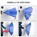 Foldable Double-Layer Anti Rain UV Sun Protection Golf Fishing Umbrella Hat Hiking Camping Beach Headwear Cap Payung Topi. 