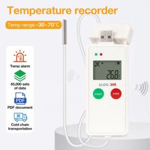 Easy Carry Double Display Environmental Monitor ABS Humidity Recorders with Programmable Alarms & USB Data Export For Lab Use