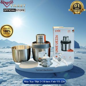 Máy Xay Thịt Cao Cấp Unie UE-226 ( UE226 )  2 Cối Inox Có Lưỡi Bóc Hành Tỏi Hàng Chính Hãng