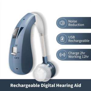 Heart+Care Rechargeable Wireless In-Ear Hearing Aid with Digital Amplifier 4 Sound Modes 12H Battery