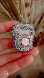 Tasbih Diamond Pelangi Tali Karet Non LED Mewah Indah Sembilan Warna