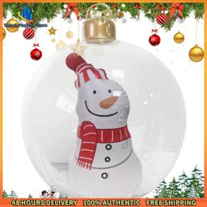 Vktech Large Inflatable Christmas Ornament with LED Lights PVC Decorated Ball for Festive Celebrations