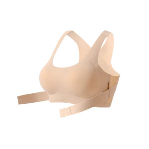 【SingaBralette】 Anti Sagging Bra Seamless Posture Corrector Cross Back Soft Support Front Buckle Push Up Wireless Breathable Underwear