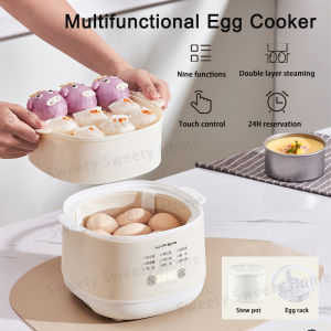 Multifunctional Egg Cooker Egg Boiler 7 Eggs Capacity Electric Egg Steamer Slow Cooker 9 Modes Food Steamer with Stew Pot 多功能煮蛋器 迷你电炖锅