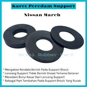 Karet Peredam Support Shock Ekstra Nissan March Depan 1Set(2Pcs) Karet Ban