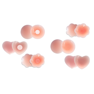 3 Pairs Invisible Nipple Covers Skin Tone Adhesive Silicone Reusable Sticky Nipple Pasties Breast Stickers Pad for Women