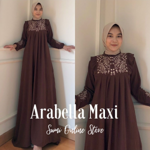 Arabella Maxi Dress Gamis Kondangan Big Size Polos ( Size S M L XL XXL XXXL 5L Jumbo )