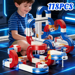 118PCS Magnetic Train Track Toys Anti-gravity Magnetic Building Train Toys DIY Kereta Mainan Budak