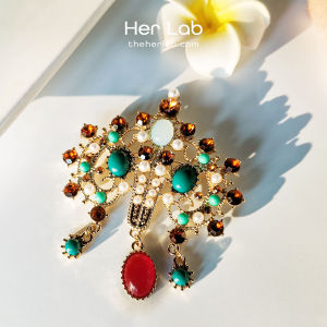 Her Lab Jewelry | Vintage Style Austrian Crystal Flower Gorgeous Brooch Fashion Full Rhinestone Brooch Crown Crystal Collar Pin New fashion colorful brooch fashion inlaid zircon brooch suitable for beautiful banquets Promo sale Foundation Safeguard