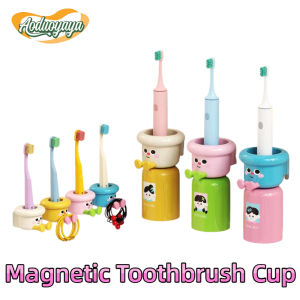 AODUOYAYA Magnetic Toothbrush Cup Bathroom Magnetic Suction Mouth Cup Multifunctional Inverted Wall Mount Kids Wash Cup