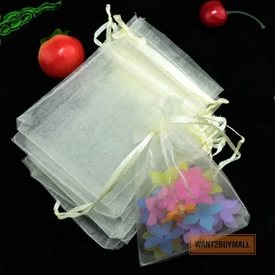 10pcs Sheer Organza Mesh Bag Drawstring Pouches Wedding Party Pouches Jewelry Candy Packaging Favour Birthday Gift 珍珠纱袋