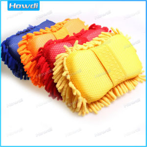 【Howdi Car Outlets】Car Wash Microfiber Chenile Brush Sponge Vehicle Care Flexible Soft Glove