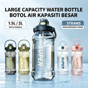 Stok Sedia -SUPER 1.5L 2L water bottle Air Besar Botol Minuman Air Besar Bekas Air Minuman Plastik Lutsinar Botol Sukan BEBAS BPA