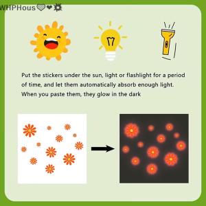 WP💓💛💖 Luminous Glass Sticker for Bathroom Flower Pattern Wall Sticker Removable Waterproof Toilet Mirror Home Decoration