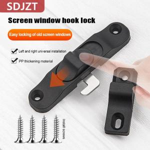 [COD] SDJZT กลอนล็อกประตูบานเลื่อนแบบดึง1ชุด ตะขอล็อกหน้าต่างกันขโมยอุปกรณ์ล็อคหน้าต่างแบบผลักดึงอเนกประสงค์