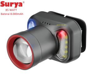 SENTER KEPALA ZOOM LED 85W SURYA SYH L855Z - 5 MODE CAHAYA - BATERAI 8.000mAh - TAHAN LAMA - TYPE-C