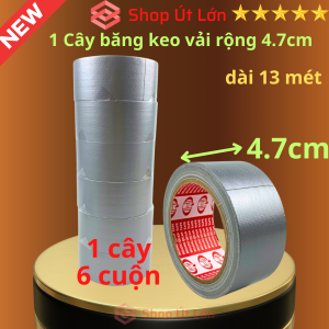 Băng keo vải màu xám rộng 4.7cm dài 13 mét lõi giấy 3mm - 1 cây có 6 cuộn