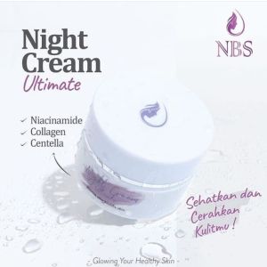 NBS skincare night cream krim malam wajah glowing muka whitening BPOM