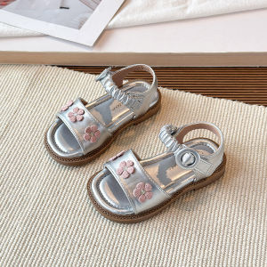 2026 Summer New Girls Casual Sandals Childrens Soft Bottom Non-slip Beach Shoes Baby Appliques Flowers Fashion Sandals J05256