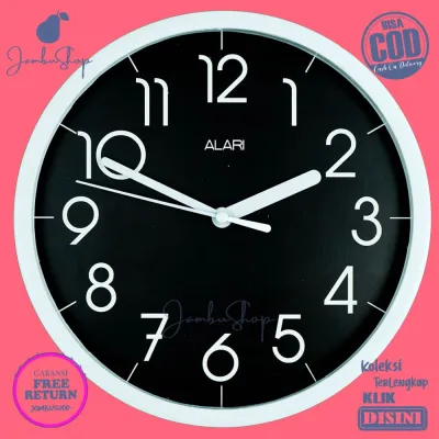 Jam Dinding Analog Minimalis Abu-Abu Alari 1112 Hiasan Dinding BestSeller Besar