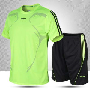 ชุดกีฬาฤดูร้อนชายชุดวิ่งลำลองแขนสั้นผู้ชายชุดกีฬาการฝึกอบรมชุดกีฬาขนาดบวกชุดบาสเกตบอล