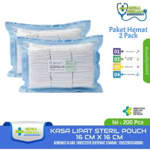Paket Hemat 2 Pack Kasa Lipat Medis Kain Perban Luka 16cmx16cm Isi 200 Pcs