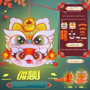 BEIBEI Vintage Chinese Snake Portable Lantern Glowing Traditional New Year Luminous Lantern Hanfu Accessories Cartoon Spring Festival Lantern Home New Year Ornament