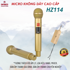 Bộ micro không dây karaoke hozing hz114 pin sạc sóng uhf hát karaoke gia đình chuyên nghiệp chống hú hút âm tốt thích hợp loa kéo âm ly mixer các thiết bị âm thanh