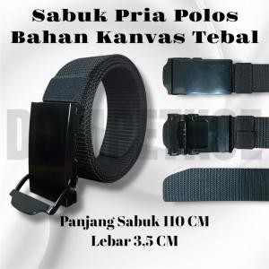 Sabuk Ikat Pinggang Pria Remaja Dewasa Model Polos Jepit Bahan Kanvas Terbaru
