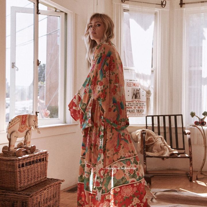 Pink Summer Coats For Women Modern Cardigan Kimono Floral